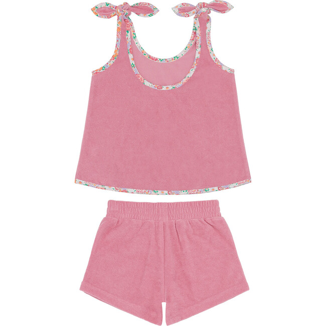 Girls Pink Sands French Terry Tie-Knot Tank Top Set - Mixed Apparel Set - 6
