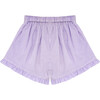 Girls Lavender Stripe Ruffle Short - Shorts - 5