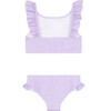 Girls Lavender Stripe Ruffle Neck Bikini - Two Pieces - 6