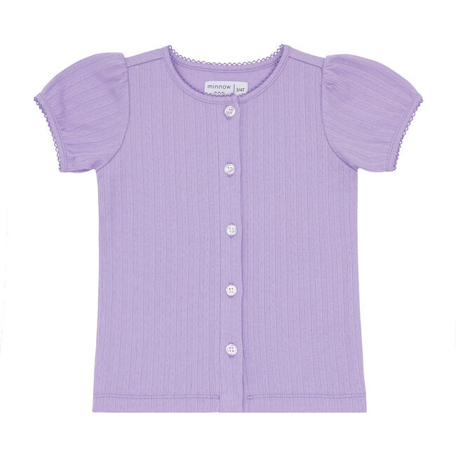 Girls Lavender Breeze Puff Sleeve Shirt