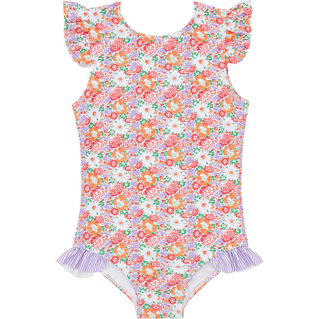 Girls Island Blossom Ruffle Cap Sleeve Rashguard One Piece