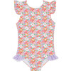 Girls Island Blossom Ruffle Cap Sleeve Rashguard One Piece - One Pieces - 1 - thumbnail