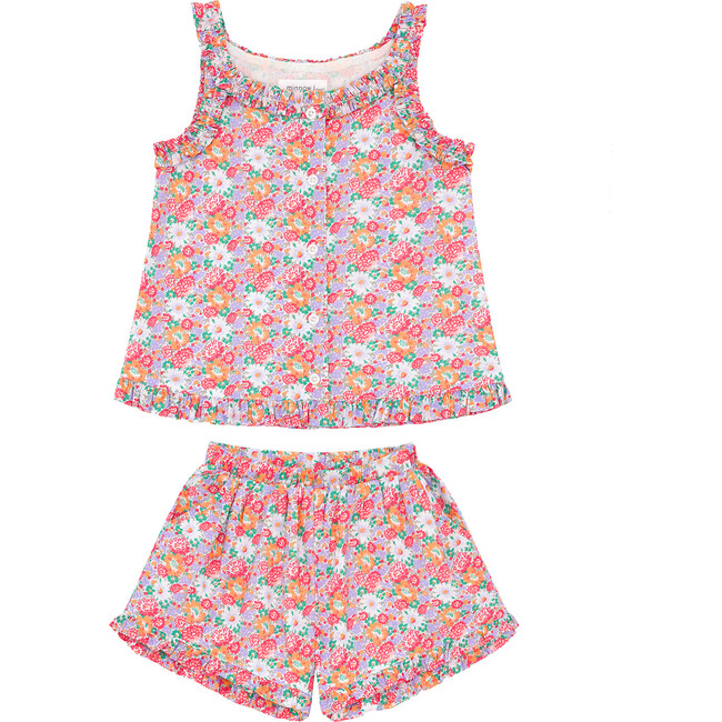 Girls Island Blossom Ruffle Tank And Short Set