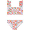 Girls Island Blossom Smocked Ruffle Strap Bikini - Two Pieces - 1 - thumbnail