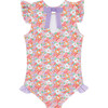 Girls Island Blossom Ruffle Cap Sleeve Rashguard One Piece - One Pieces - 5