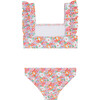 Girls Island Blossom Smocked Ruffle Strap Bikini - Two Pieces - 6