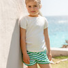 Girls Bermuda Green Stripe French Terry Short - Shorts - 2