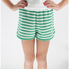Girls Bermuda Green Stripe French Terry Short - Shorts - 4