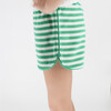 Girls Bermuda Green Stripe French Terry Short - Shorts - 5