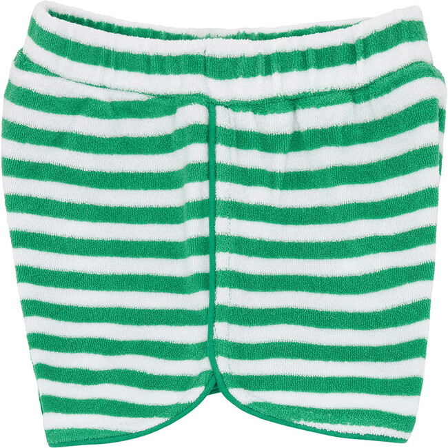 Girls Bermuda Green Stripe French Terry Short - Shorts - 6