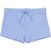 Boys Sky Blue Gingham Brief - Swim Trunks - 1 - thumbnail