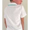 Boys White French Terry Polo With Bermuda Green Trim - Polo Shirts - 3