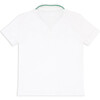 Boys White French Terry Polo With Bermuda Green Trim - Polo Shirts - 5