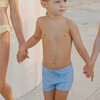 Boys Sky Blue Gingham Brief - Swim Trunks - 4