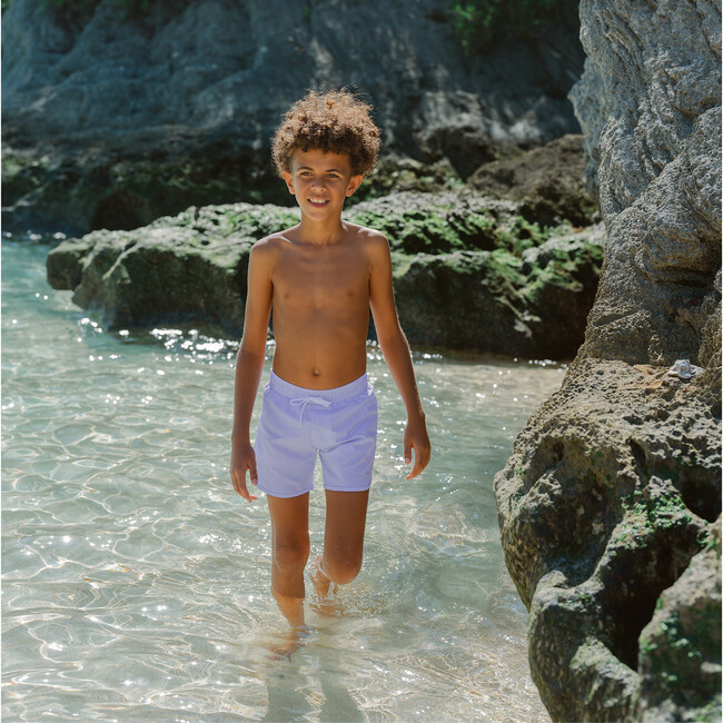 Boys Lavender Stripe Boardie - Swim Trunks - 2