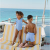 Boys Sky Blue Gingham Boardie - Swim Trunks - 2