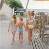 Boys Sky Blue Gingham Brief - Swim Trunks - 5