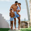 Boys Sky Blue Gingham Boardie - Swim Trunks - 3