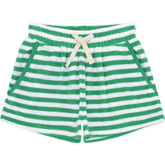 Boys Bermuda Green Stripe French Terry Short