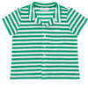 Boys Bermuda Green Stripe French Terry Button Up - Button Downs - 1 - thumbnail