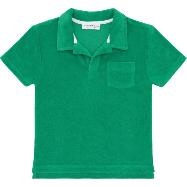 Boys Bermuda Green French Terry Polo