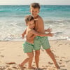 Boys Bermuda Green Stripe Boardie - Swim Trunks - 6