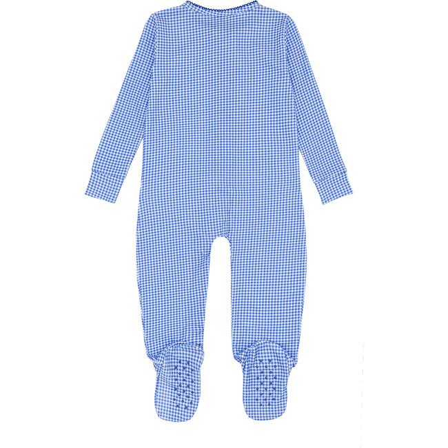Baby Sky Blue Gingham Pima Footie - Footie Pajamas - 5