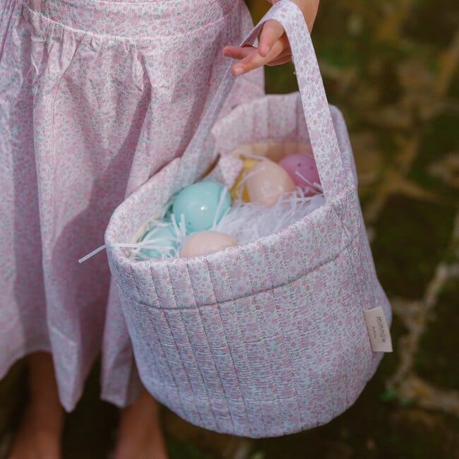 Antique Floral Quilted Easter Bucket - Bags - 2