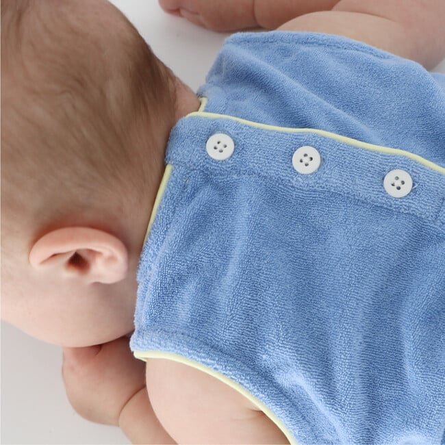 Baby Clearwater Blue French Terry Bubble Romper - Rompers - 4