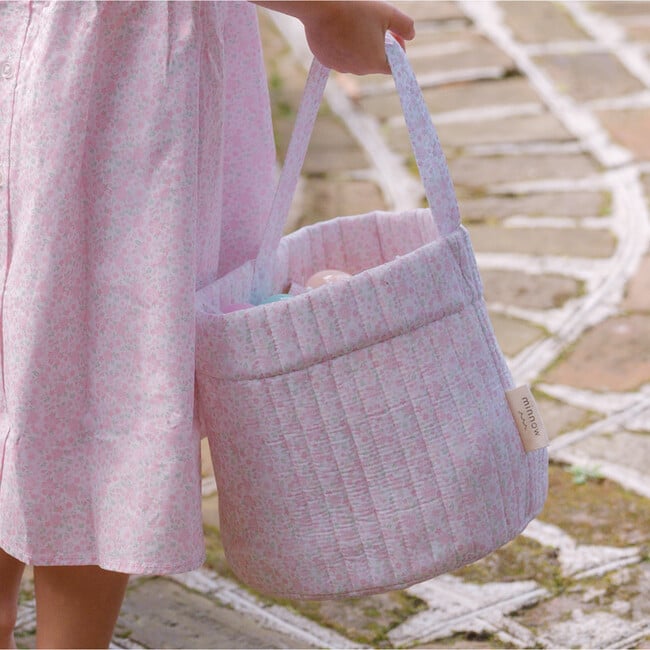 Antique Floral Quilted Easter Bucket - Bags - 4
