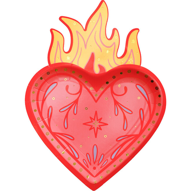 Queens Flaming Hearts Dessert Plates