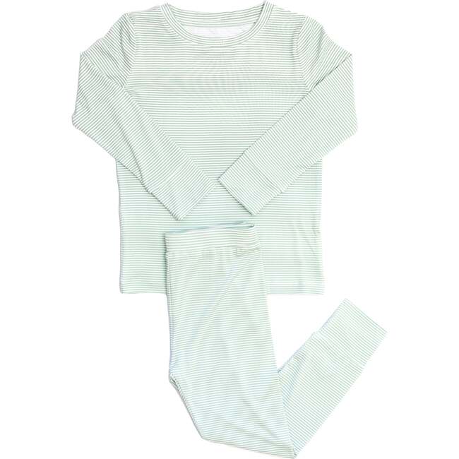 Mini Stripe Pajamas, Pistachio Green