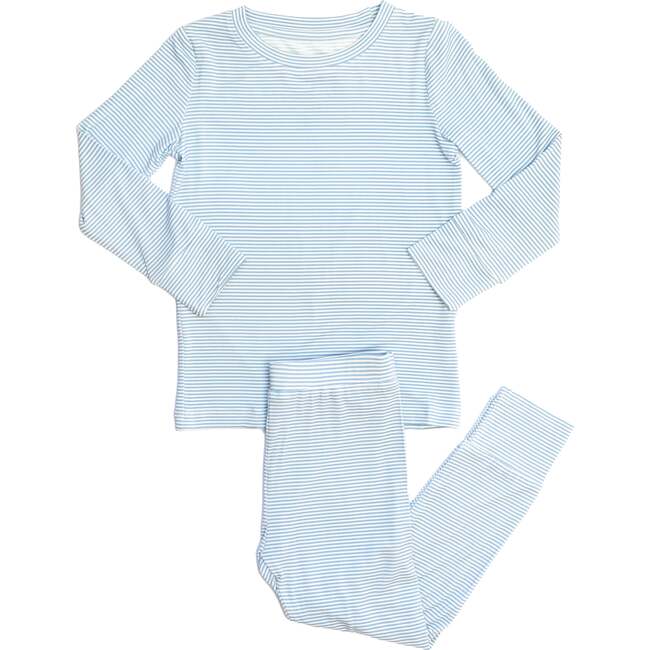 Mini Stripe Pajamas, Dusty Blue