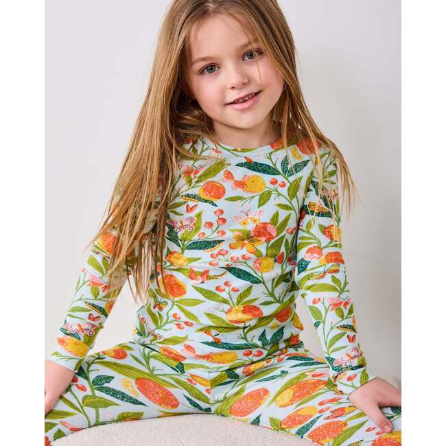 Butterfly Grove, Kids PJ Set, Soft Blue - Pajamas - 4