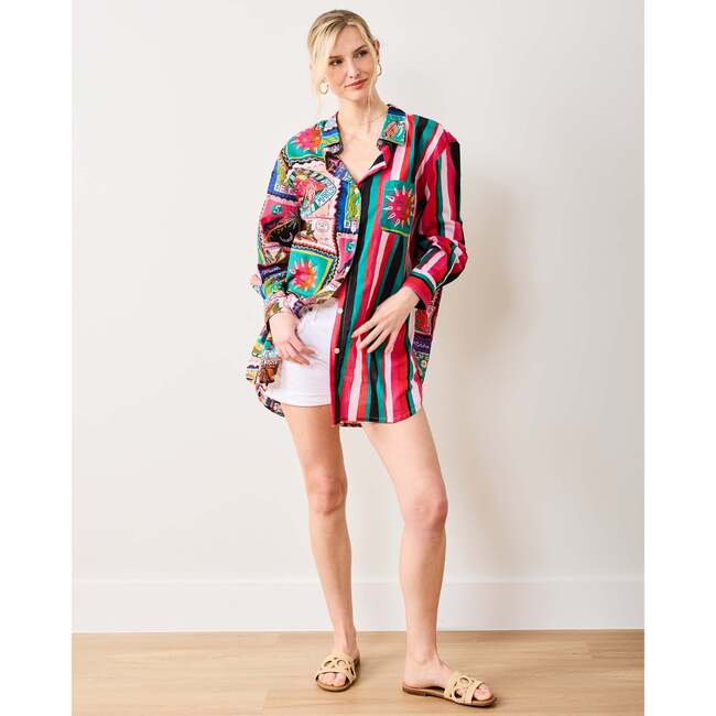 Colorful Coast, Classic Button Down with  Pocket , Vibrant Ink
