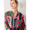 Colorful Coast, Classic Button Down with  Pocket , Vibrant Ink - Blouses - 2