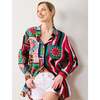 Colorful Coast, Classic Button Down with  Pocket , Vibrant Ink - Blouses - 3