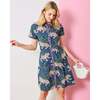 Bagheera, Easy Elegance Dress, Navy - Dresses - 1 - thumbnail