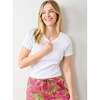 Pointelle Short Sleeve Tee, Cloud - T-Shirts - 1 - thumbnail