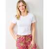 Pointelle Short Sleeve Tee, Cloud - T-Shirts - 4