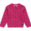 Knit Cardigan, Pink - Cardigans - 1 - thumbnail