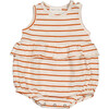 Striped Ruffled Waist Tank Top Bubble, Brick & Cream - Onesies - 1 - thumbnail