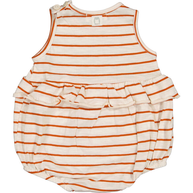 Striped Ruffled Waist Tank Top Bubble, Brick & Cream - Onesies - 2