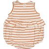 Striped Ruffled Waist Tank Top Bubble, Brick & Cream - Onesies - 2
