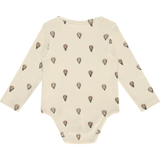 Hot Air Balloon Long Sleeve Onesie, Cream - Onesies - 2