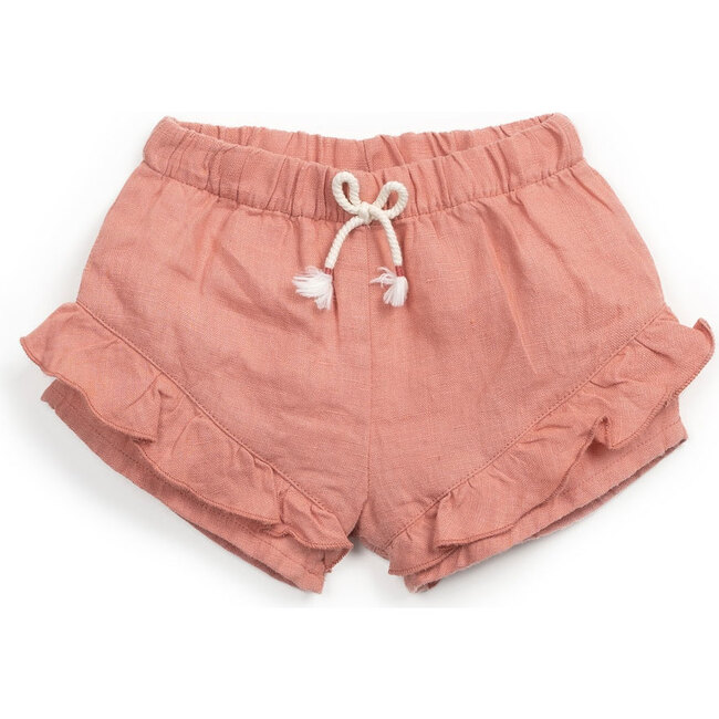 Bow Waist Ruffle Waist Shorts, Pink