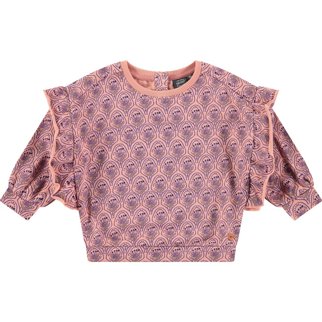 Floral Balloon Sleeved Sweatshirt, Floral