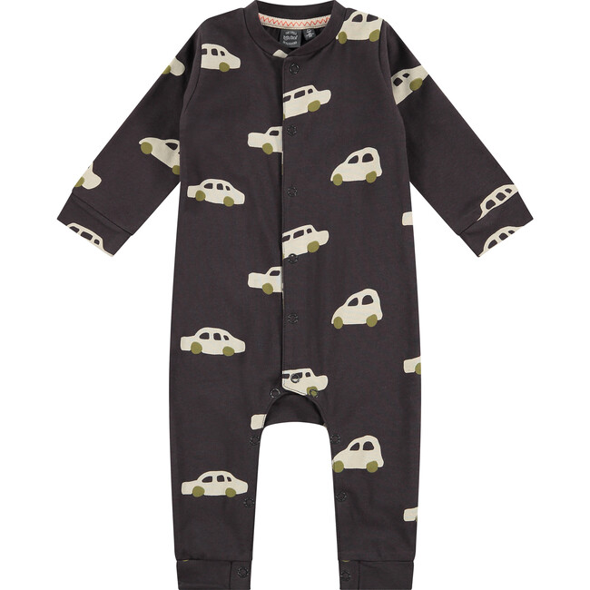 Car Print Long Sleeve Romper, Print