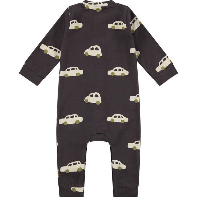 Car Print Long Sleeve Romper, Print - Rompers - 2