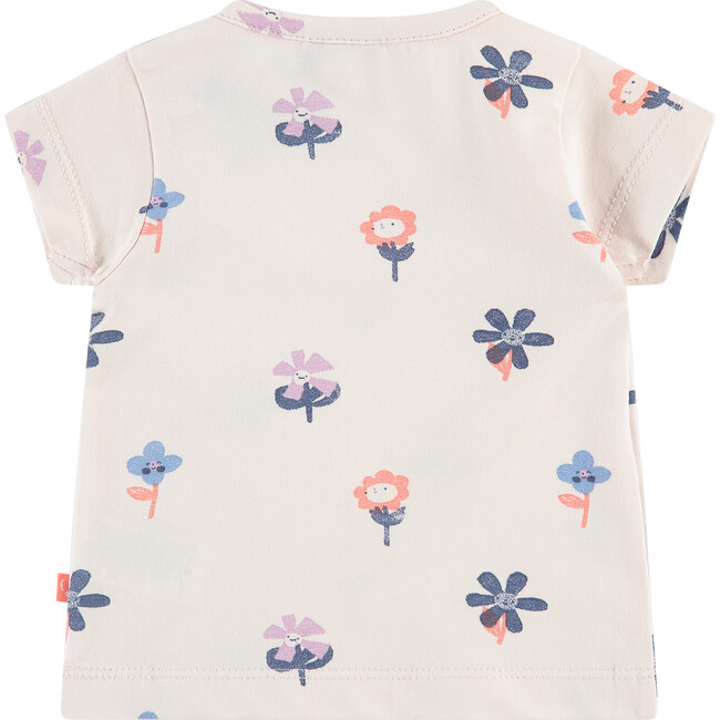 Short Sleeve T-Shirt with Flowers, White - T-Shirts - 2